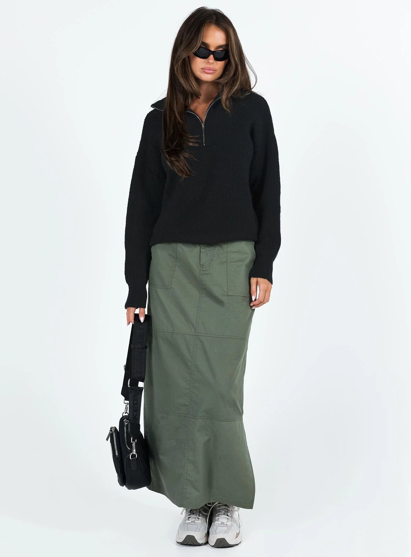 Ferry Zip Front Sweater Black Lower Impact
