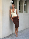 Baseline Rib Midi Skirt Chocolate
