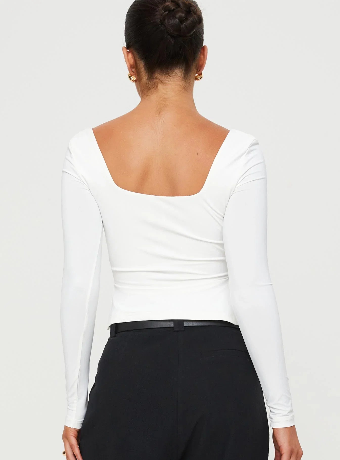 Rehna Long Sleeve Top White