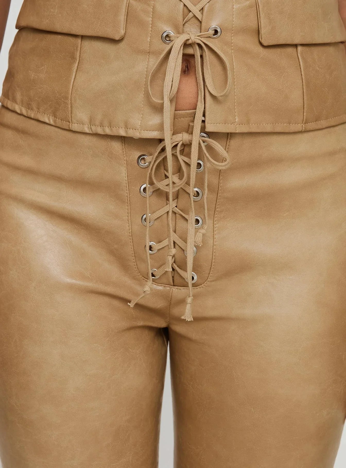 Roddie Lace Up Pants Brown