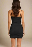 Cassie Bodycon Wrap Mini Dress Classic Black