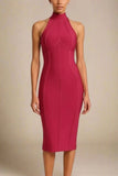 Lea Bandage Midi Dress Red Wine