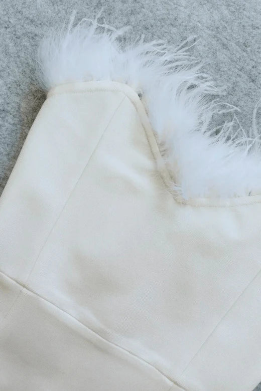 Erin Bandage Maxi Dress White Pearl