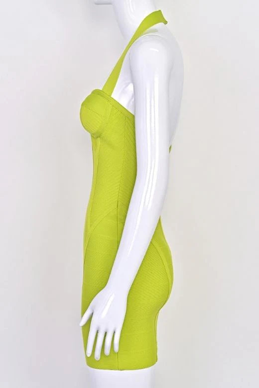 Isabella Bandage Mini Dress Neon Green