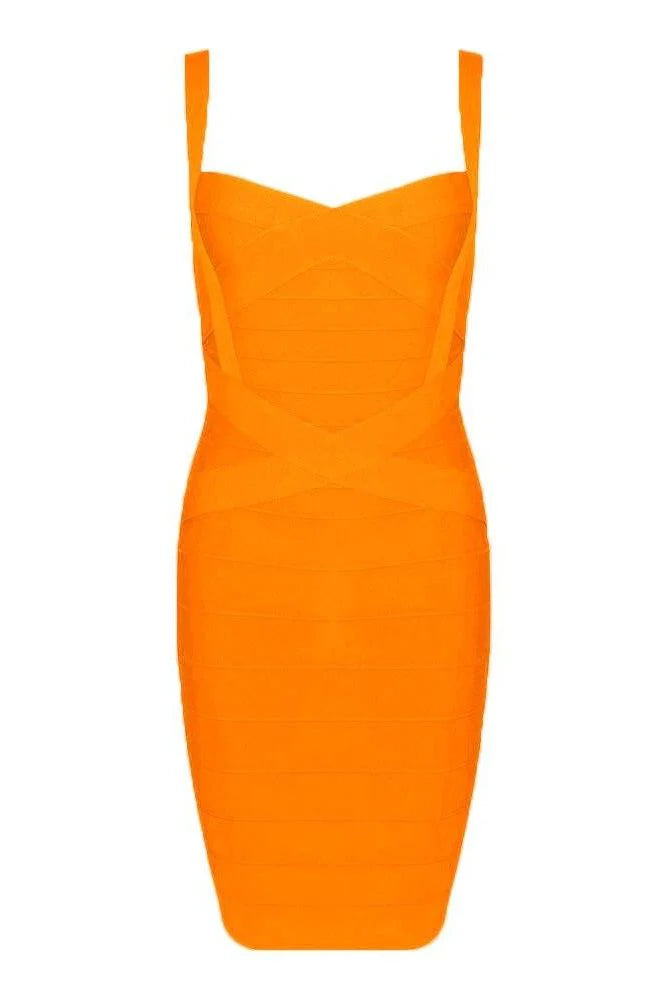 Heidi Bandage Mini Dress Apricot Orange Sale