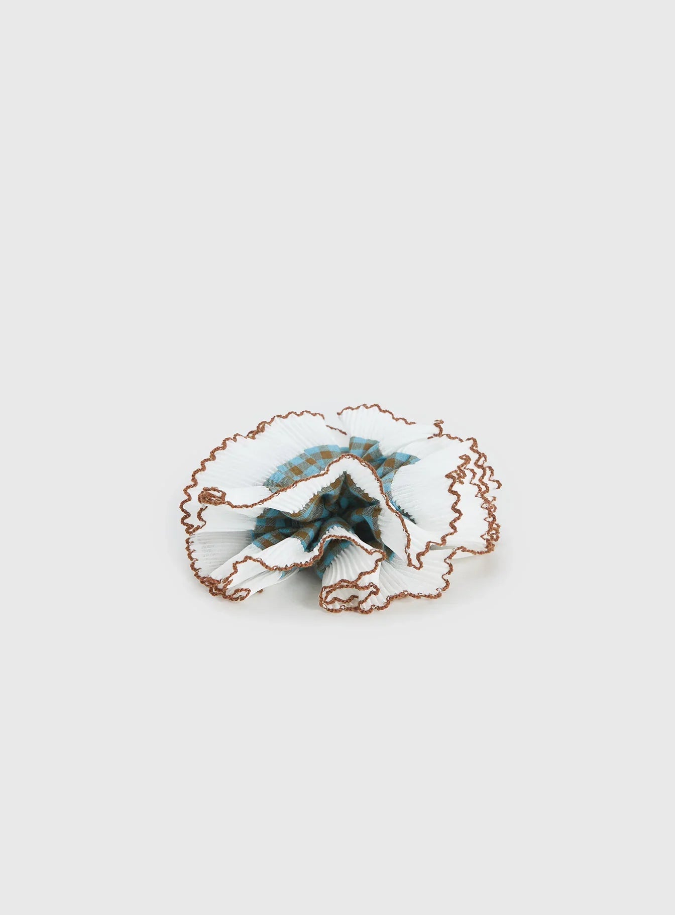 Fancy That Textured Scrunchie Blue Check