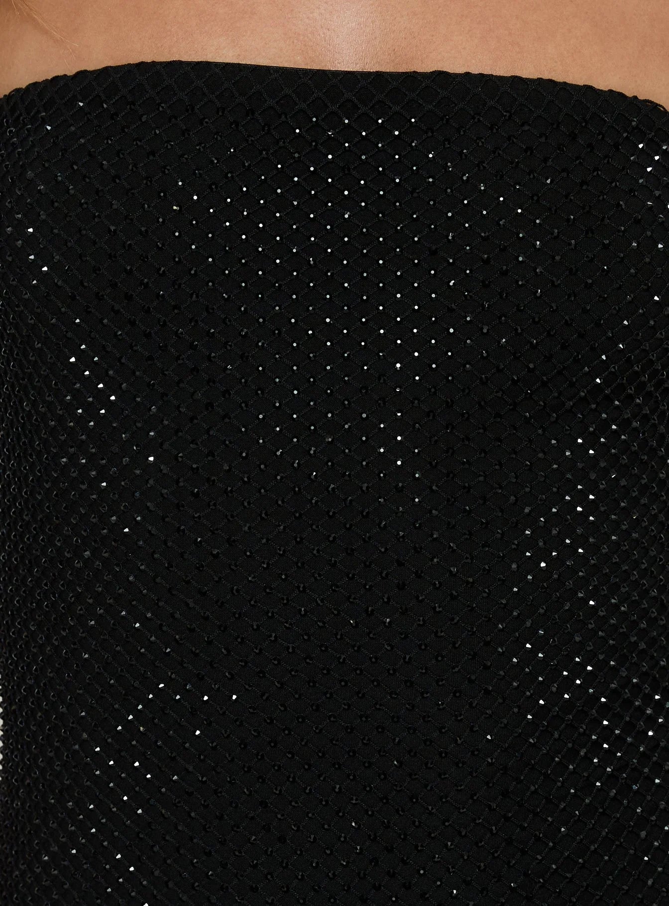 Jemira Strapless Shimmer Mini Dress Black