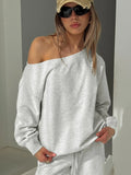 Wellness Off the Shoulder Jumper Grey Marle