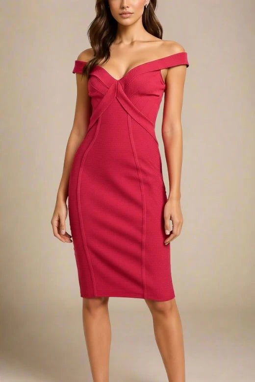 Breanna Bandage Dress Chilli Red