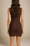 Sabrina Bandage Mini Dress Coffee Brown