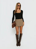 Meralyn Mini Skirt Brown Plaid