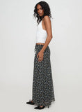 Emily Maxi Skirt Blue Black Floral