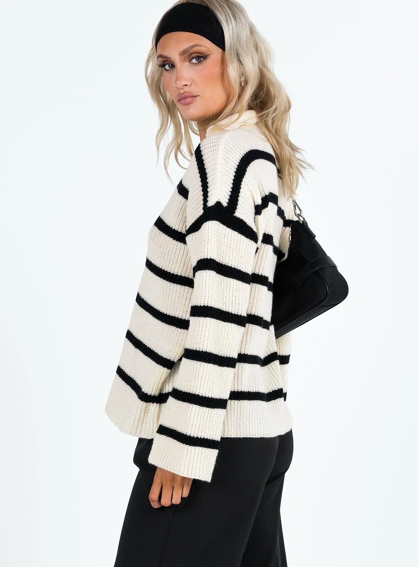 Forte Knit Sweater Black Cream