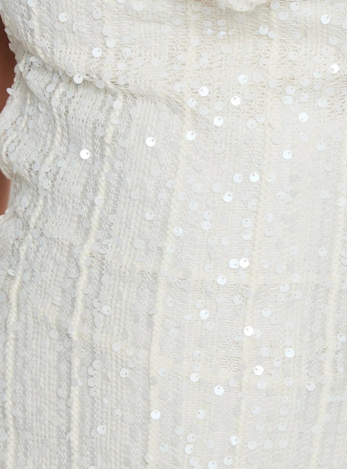 Kaimeila Halter Sequin Mini Dress Cream