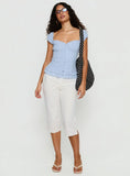 Suiter Frill Detail Top Soft Blue