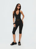 Habitual Active Longline Plunge Neck Tank Top Black