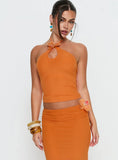 Star Fruit Keyhole Halter Top Orange