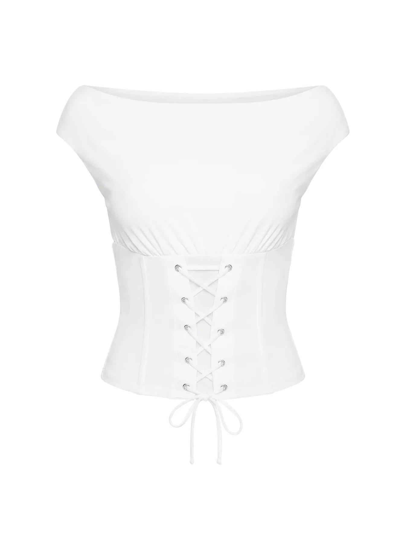 Unbothered Corset Top White