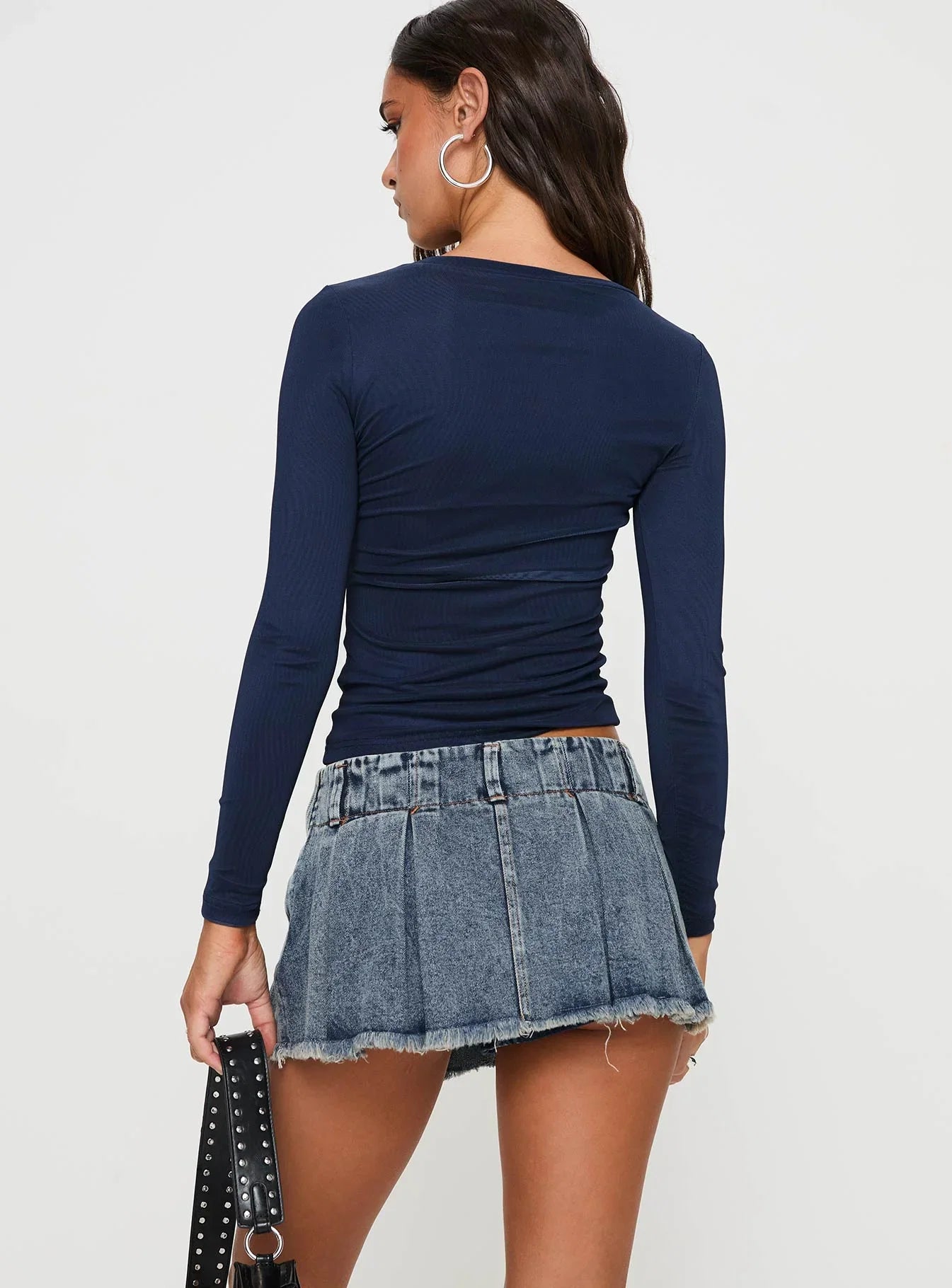 Allure 90s Mini Skort Faded Denim