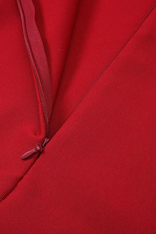 Blanche Bandage Midi Dress Lipstick Red