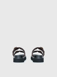 Ma Belle Sandals Contrast Stitch Chocolate