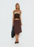 Willet Contrast Bust Cami Top Chocolate / Leopard