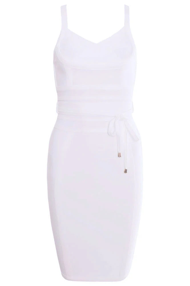 Bek Bandage Dress White Pearl Sale