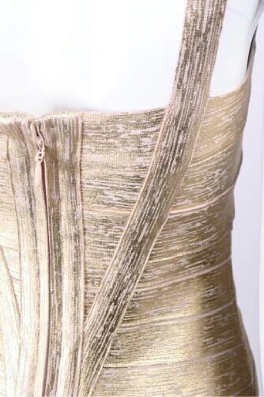 Heidi Bandage Mini Dress Gold Sale