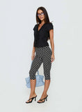 Perennial Frill Plunge Neck Top Black