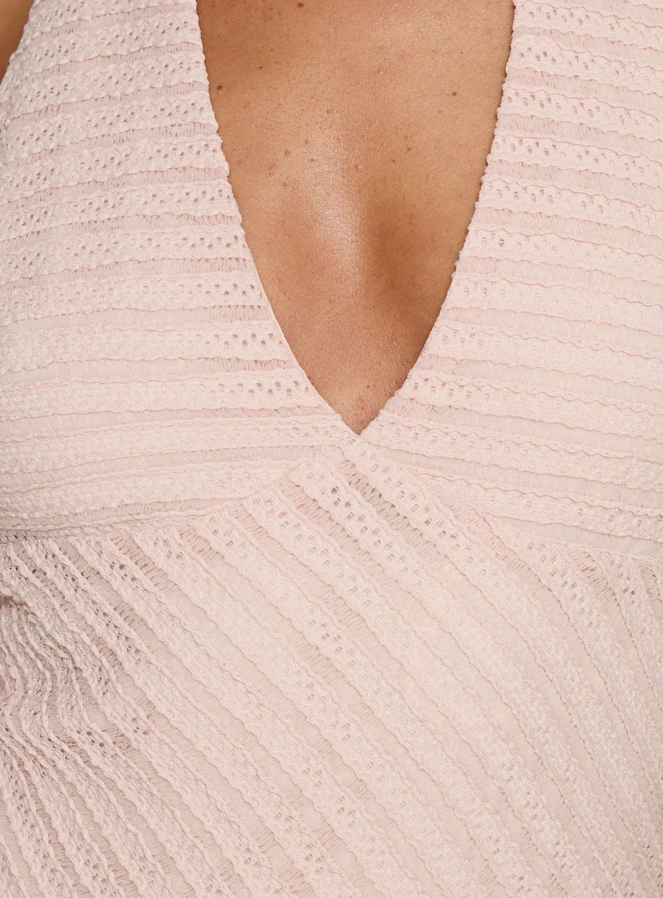 Miravelle Halter Frill Mini Dress Light Pink