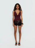 Nerolia Halter Ring Top Burgundy