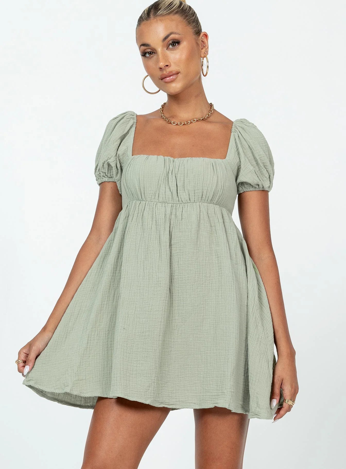 Lets Dance Mini Dress Sage