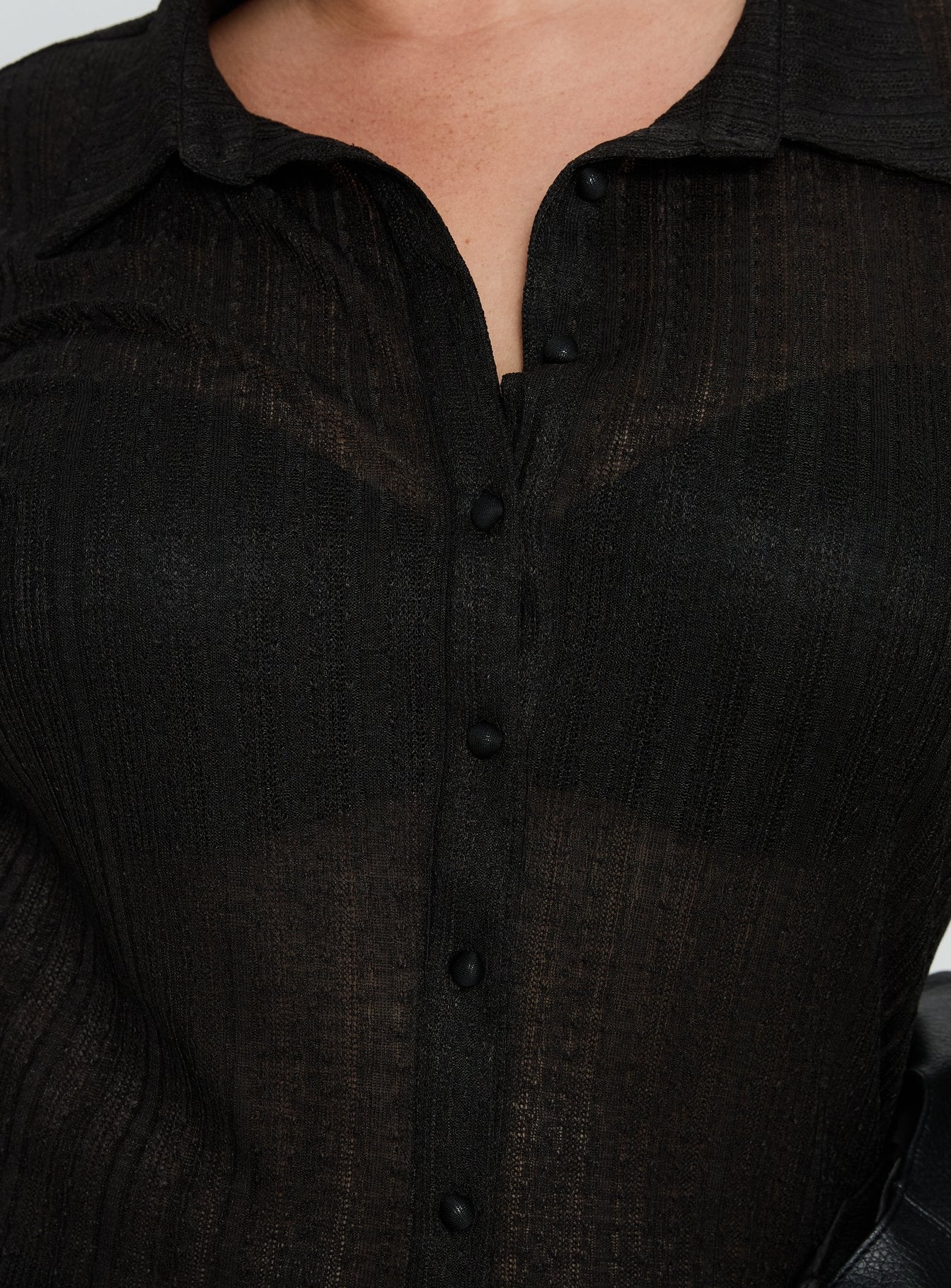 When You Sleep Long Sleeve Top Black Curve
