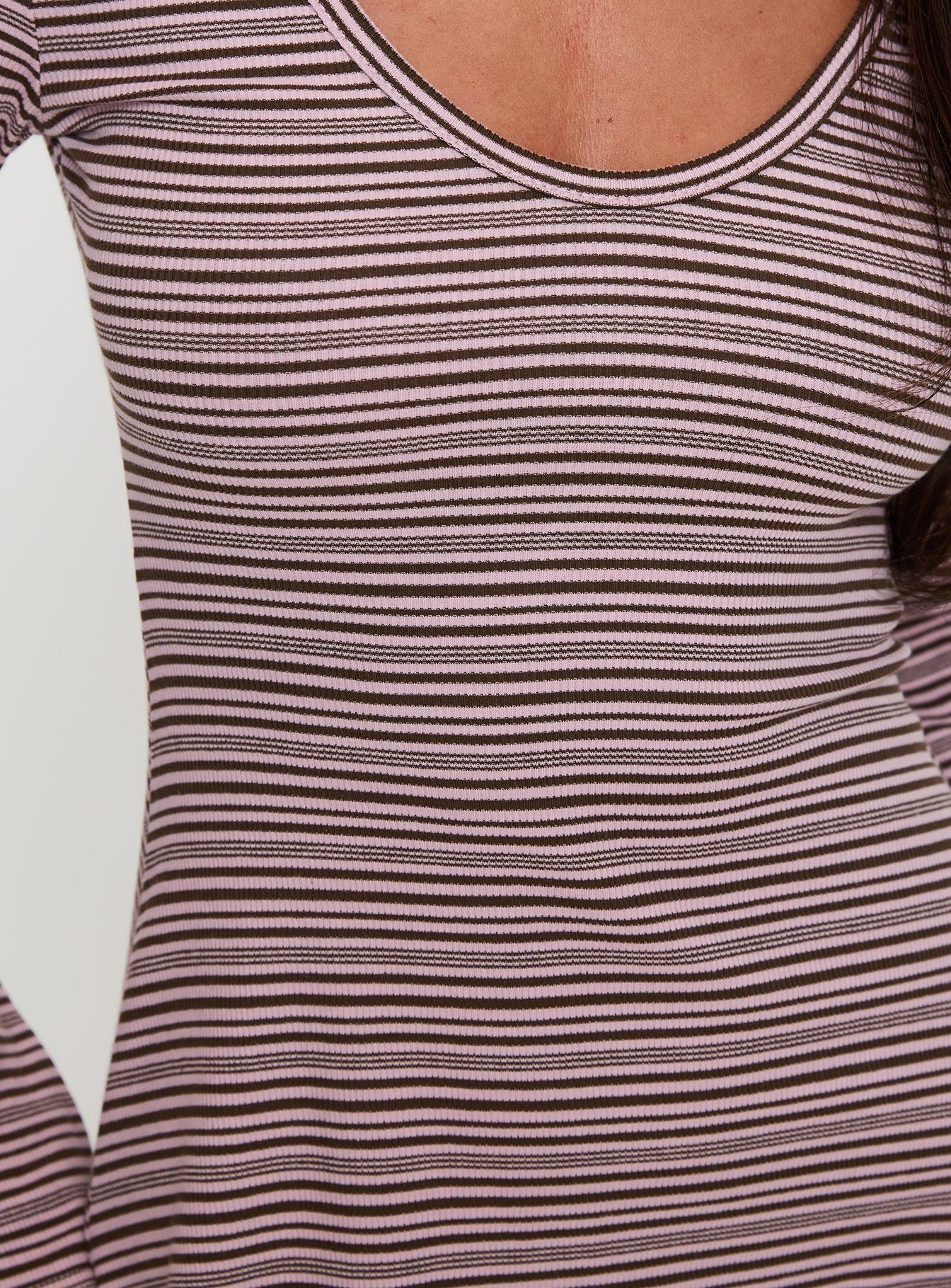 Best Interest Long Sleeve Mini Dress Pink Brown