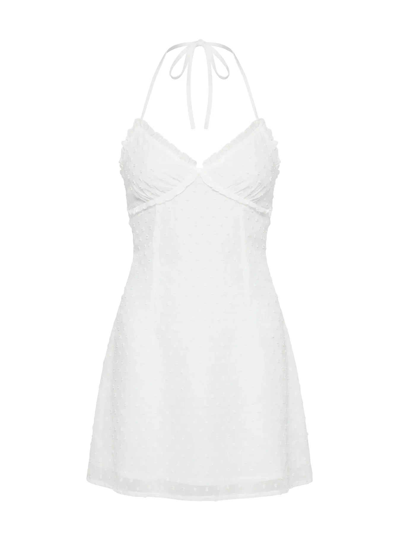 Angel Antics Halter Mini Dress White