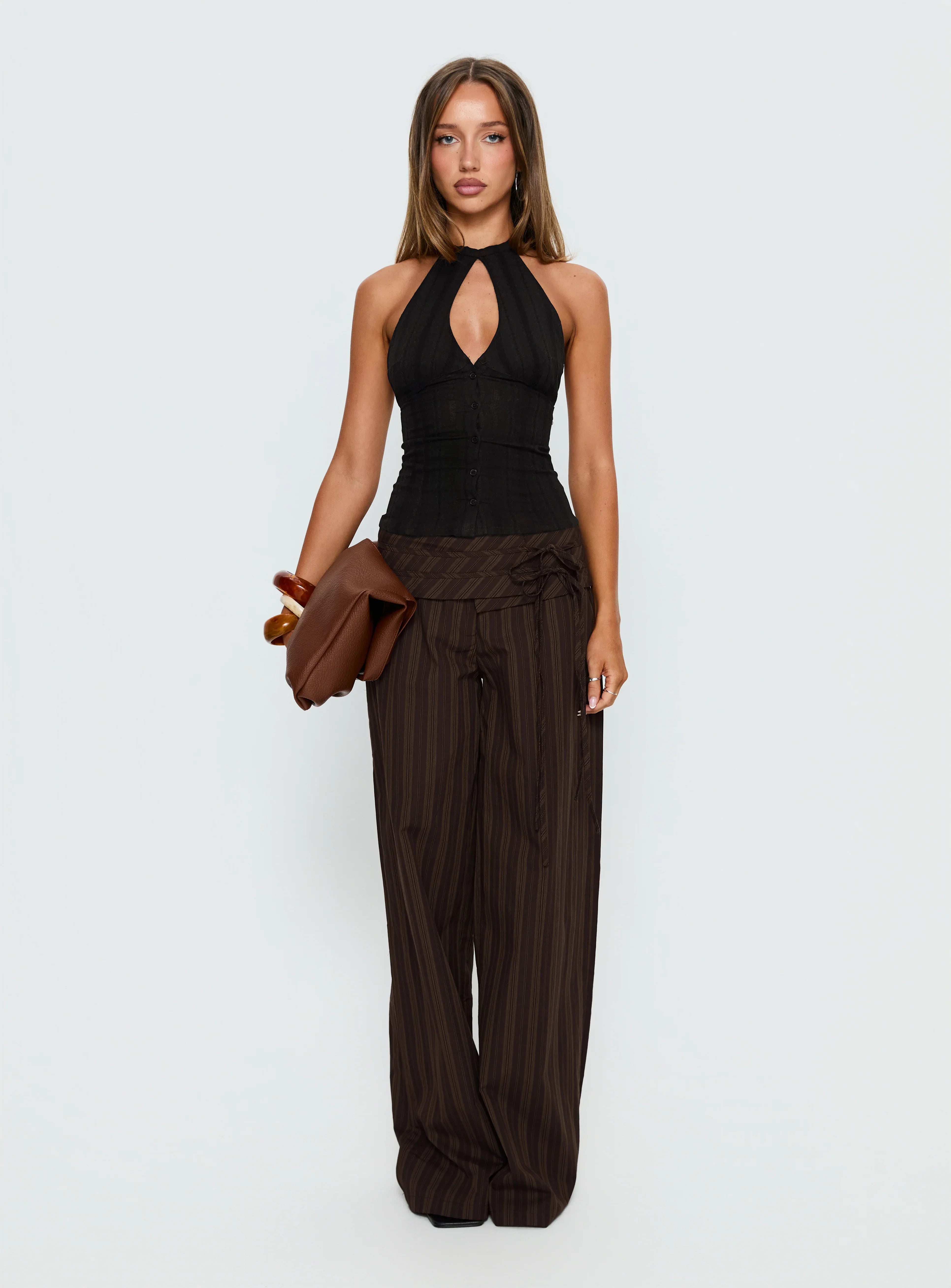 Call You Up Keyhole Backless Top Black