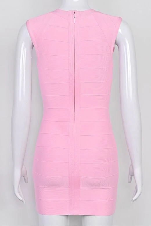 Sabrina Bandage Mini Dress Dusty Pink