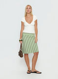 Lemon Twist Midi Skirt Green Stripe