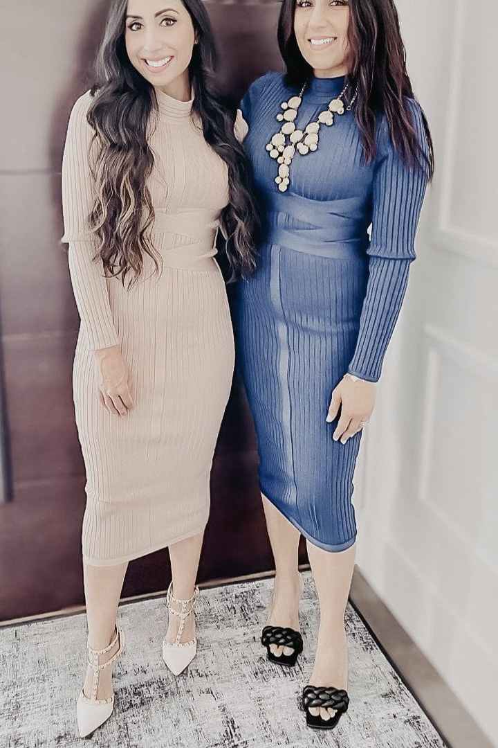 Jane Long Sleeve Bodycon Midi Dress White Pearl