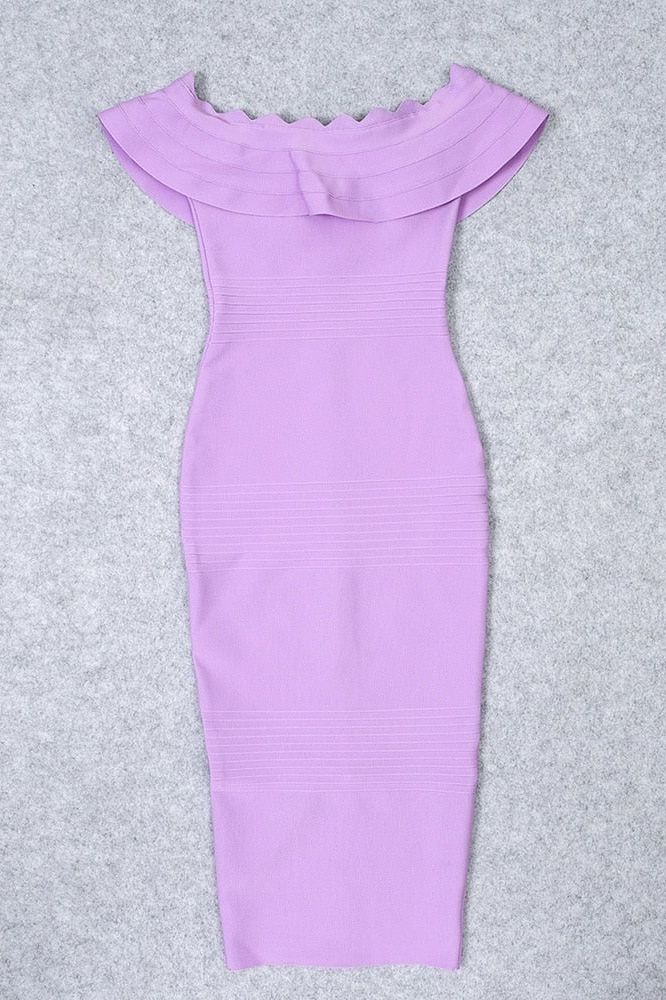 Billie Bandage Midi Dress Violet Purple
