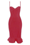 Joy Bandage Midi Dress Red Wine