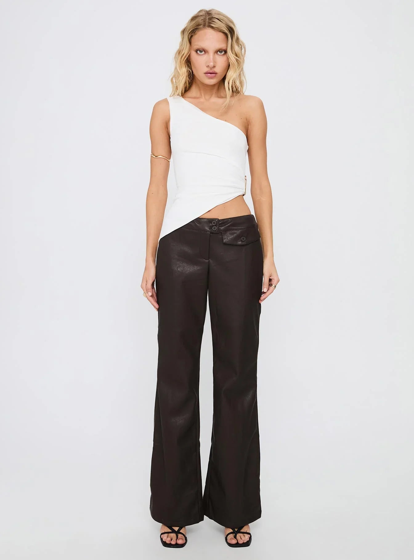 Machiatto One Shoulder Top White