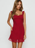 Beacall Mini Dress Red Polka Dot