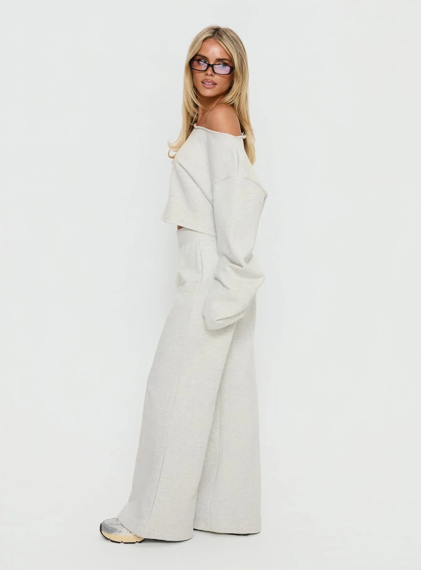 Peaks Flared Track Pants Snow Marle