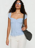 Suiter Frill Detail Top Soft Blue