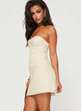 Malena Strapless Mini Dress Lemon
