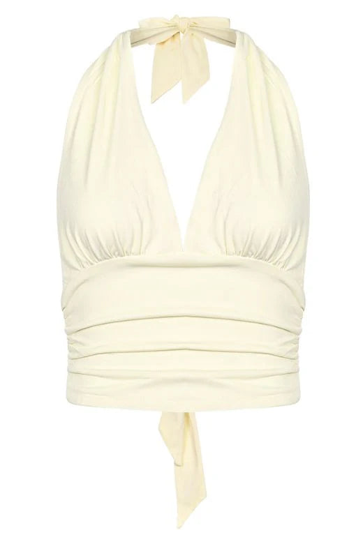 Aby Halter Top Butter Yellow