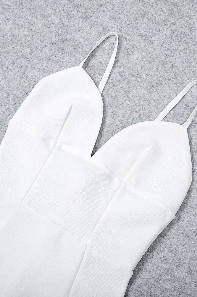 Milan Bandage Midi Dress White Pearl