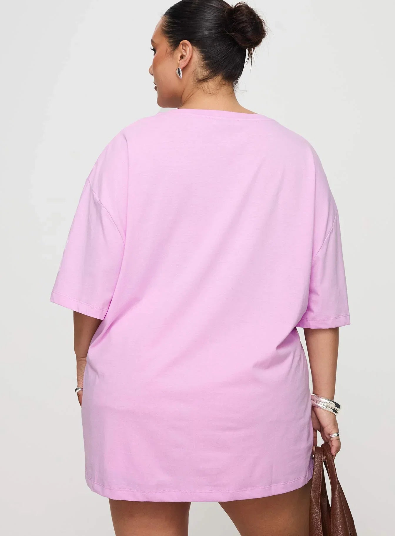 Hibiscus Haven Oversized Tee Pink Curve