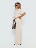 Calisse Knit Wide Leg Pants Beige